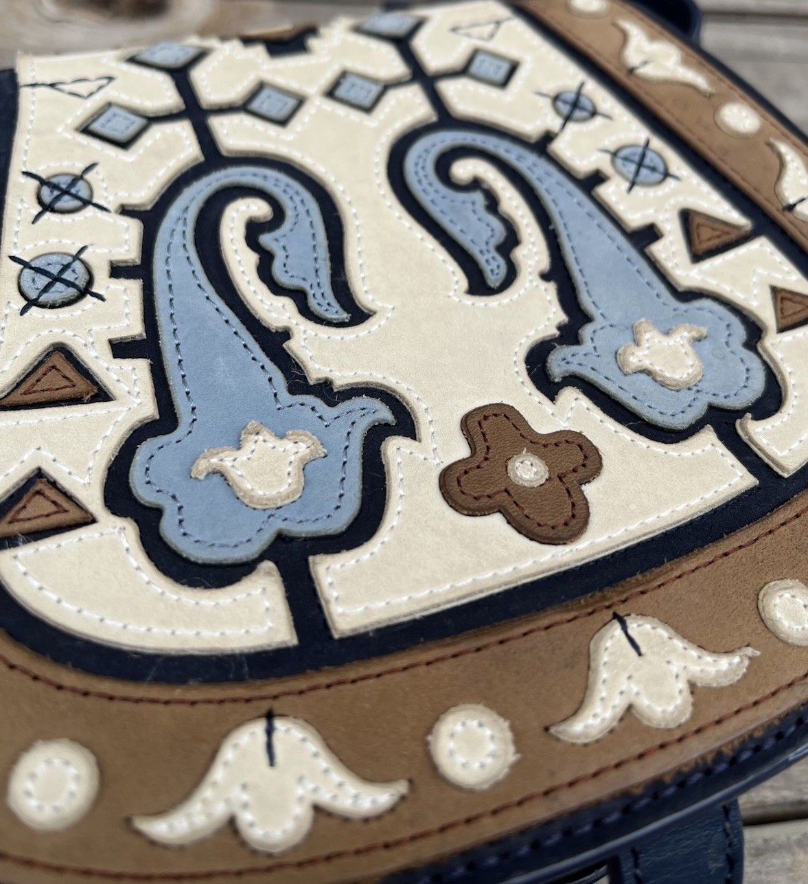 Tory Burch Leather Patchwork Mini Saddlebag Cross… - image 20