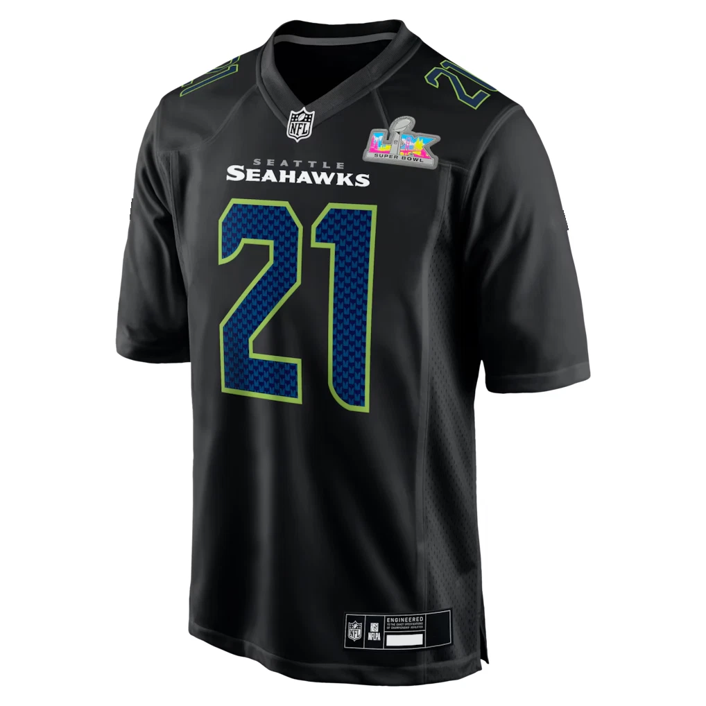 Men's Seahawkss Super B.owl LX Patch Game Jersey Black NWT HOT