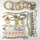 Vintage Designer Signed Costume Jewelry Bracelet Lot Goldette Trifari Florenza +