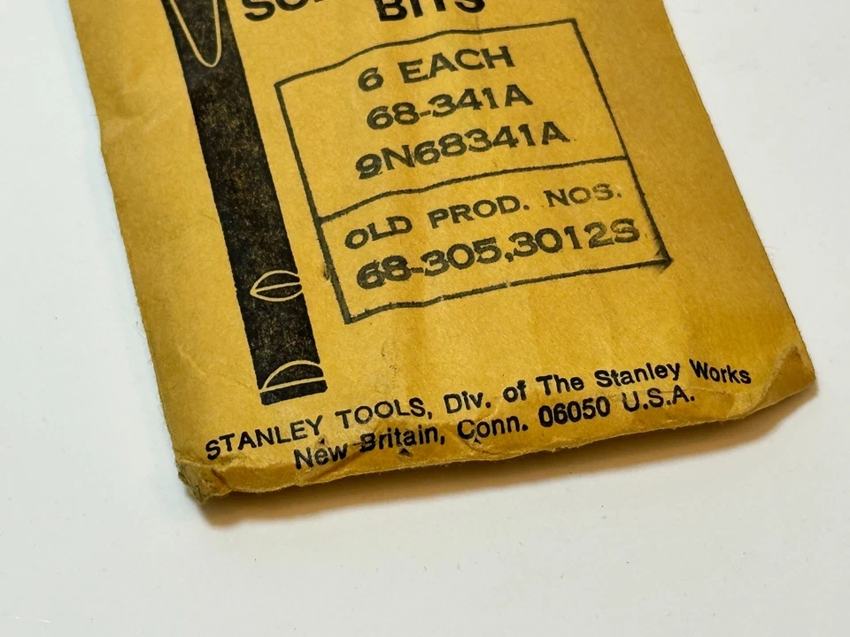 Stanley Yankee USA Screwdriver Bits 6pc 68-341A (NOS New Old Stock) w/ Package - Image 4 of 4
