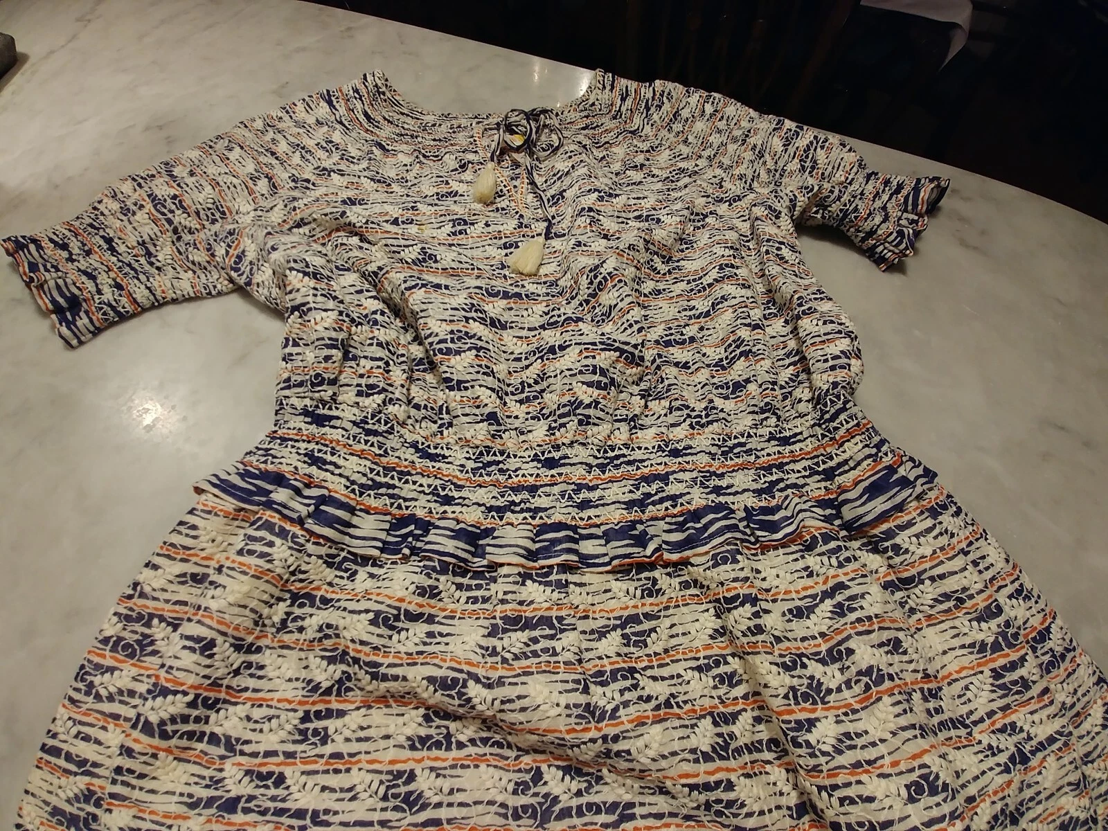 Abito donna Tory Burch manica corta elasticizzato vita 8 multicolore estivo