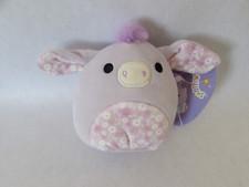 Kellytoy Squishmallow Delzi The Purple Donkey Floral Belly 4.5" Soft Plush Toy
