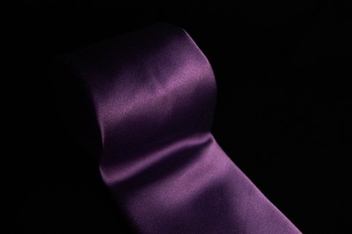 Joseph & Feiss - Men's Premium Solid Purple Formal Neck Tie 3.2"W x 58"L - Picture 6 of 7