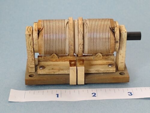 Silver Plated Dual Section Roller Inductor Coil, 5.2 uH Each Section, NOS - Afbeelding 1 van 8