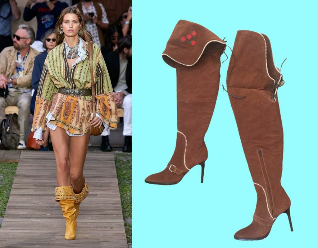 $1755! DSQUARED2 RUNWAY PIRATE SUEDE DUAL BOOTS! ~FOLD OR OVER