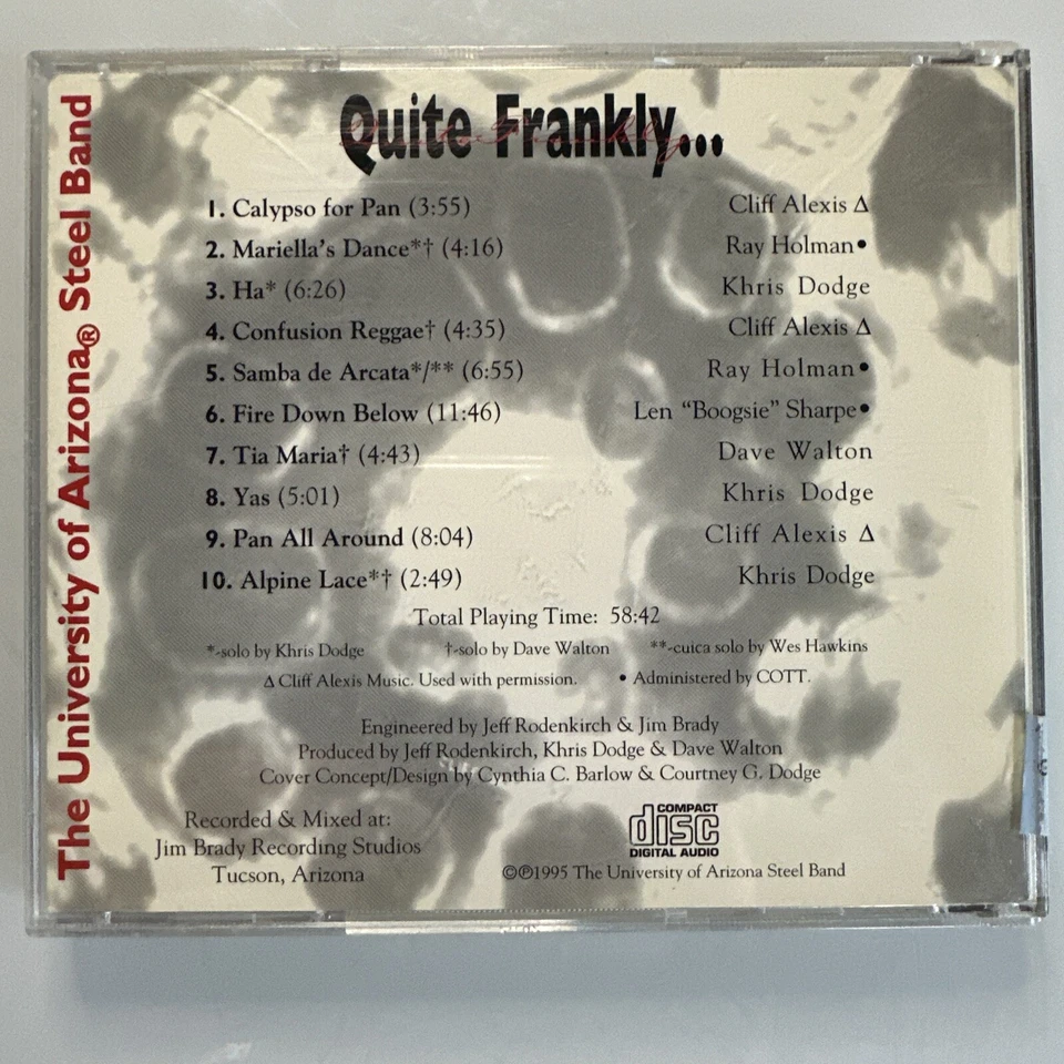 University of Arizona Steel Band Quite Frankly CD — 第 2/2 张图片
