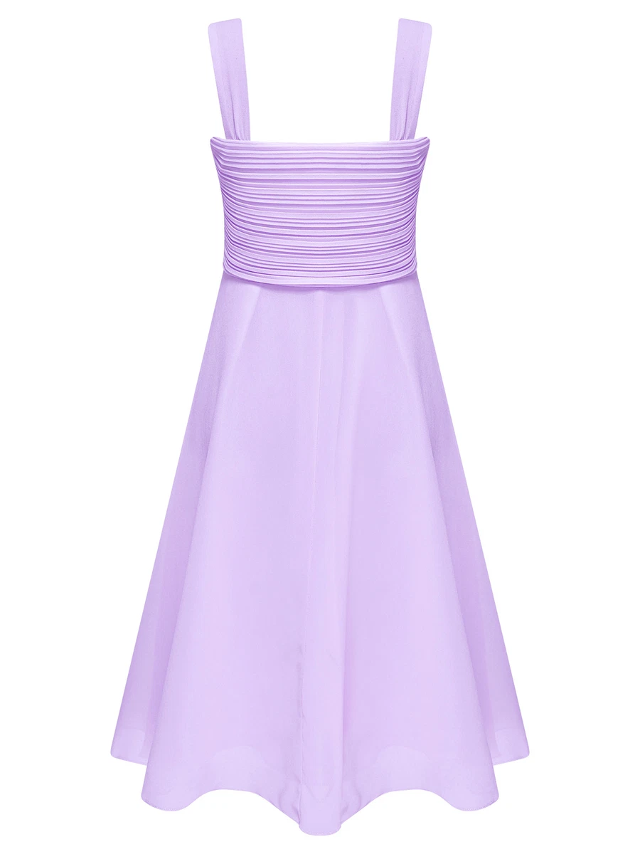 open lace back dress KIDPIK Girls Long Sleeve Purple Floral Tiered Dress, Size: 2T