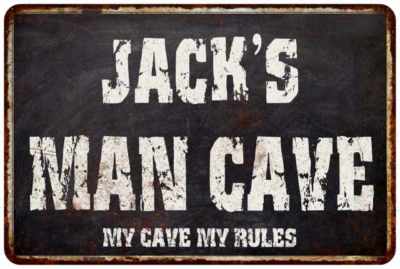 JACK'S Man Cave Black Grunge Sign Home Decor Gift Cave Funny 112180004066