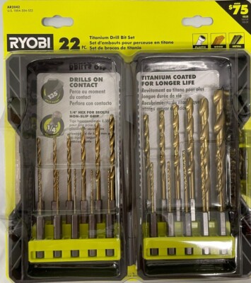 Titanium Drill Ryobi Set Drill Ryobi Drill Drill Bits Set RYOBI