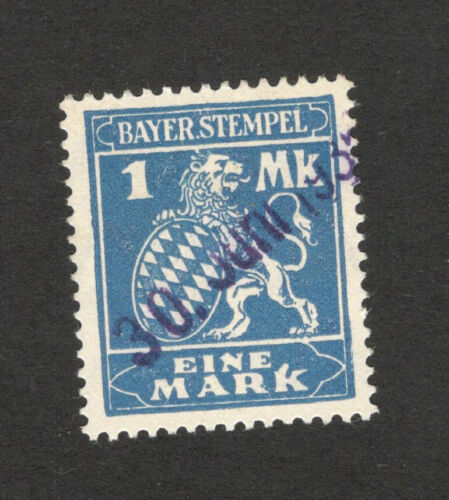 Bayer -MH-Stempel 1M - Löwe, Deutschland Steuer, fällig, Umsatzplakatmarke, Etikett  - Bild 1 von 2