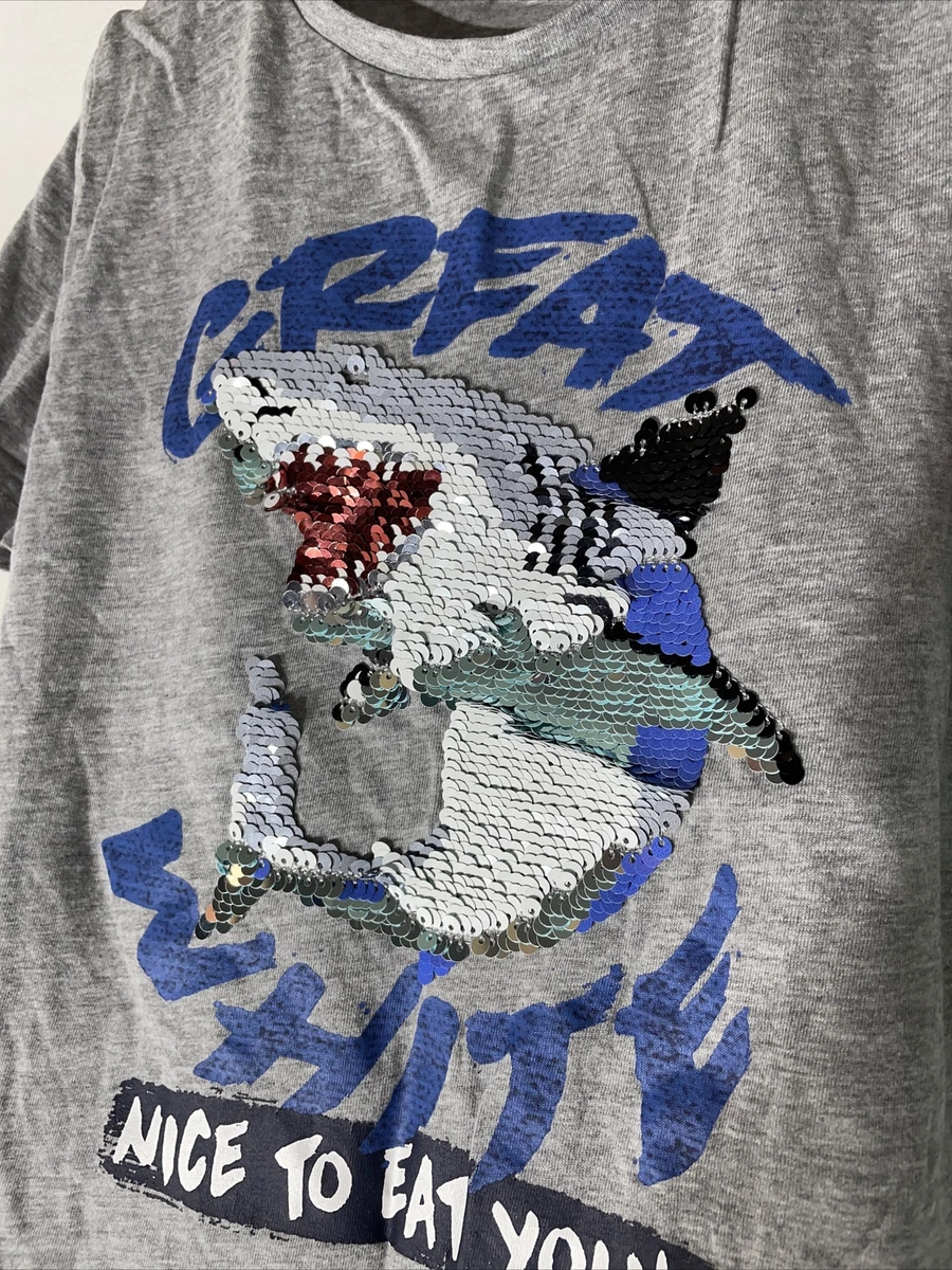 sequin shark t shirt