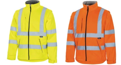 VIZWELL Warnschutz Softshelljacke 2 in 1 , abnehmbare Ärmel, 8000mm Wassersäule