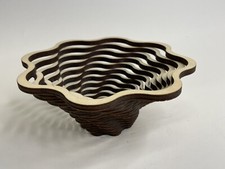 6  Wooden Hand Made Scroll Saw Bowl