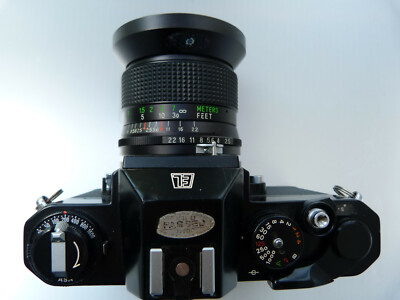 VINTAGE 1976 Nikkormat EL Camera Black, VIVITAR Auto Wide 28/2.5