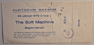 Konzertticket The Soft Machine 23.01.1970 Hamburg Auditorium Maximum (entwertet)