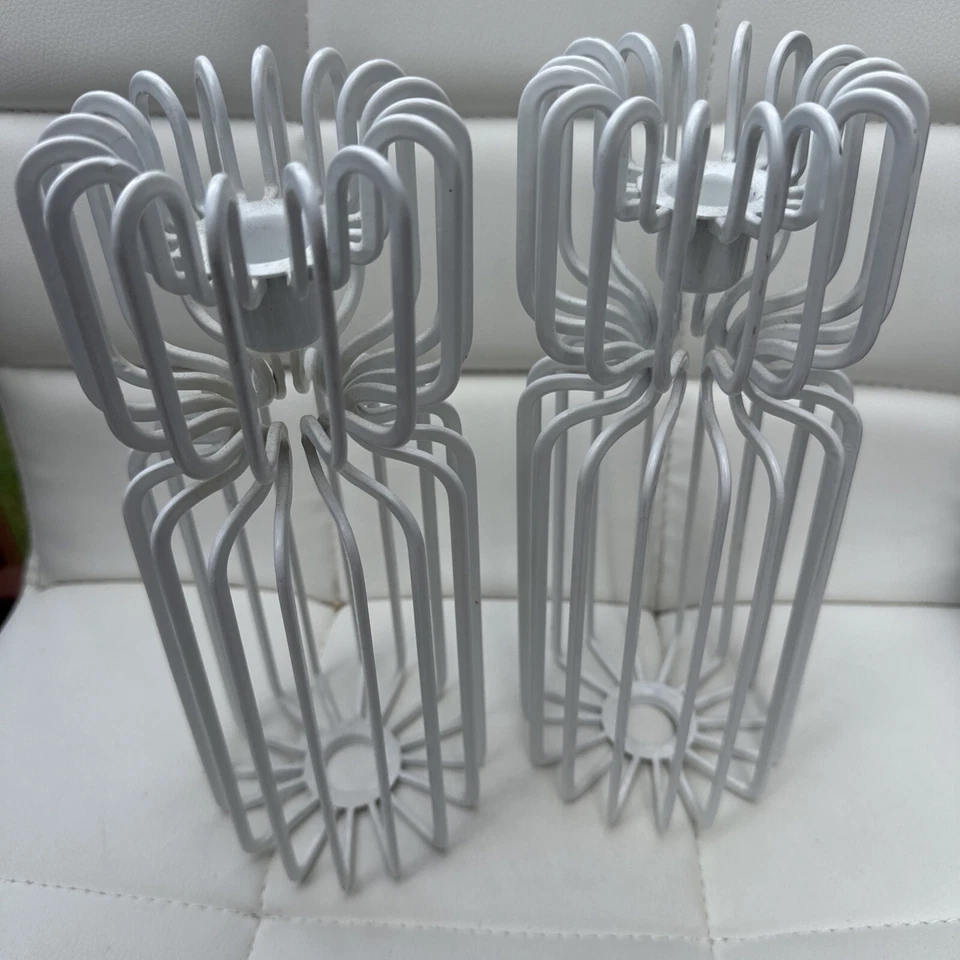 Ehlen Johansson White Metal Wire Candle holders Scandinavian IKEA Vintage MCM - Image 4 of 4