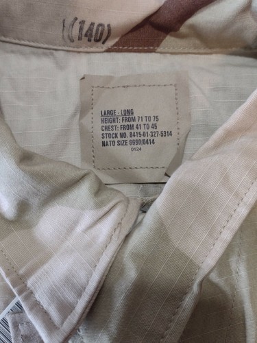 NWT MILITARY DCU desert Storm Camo Shirt / Coat Sz Large / Long-American Apparel - Picture 4 of 6