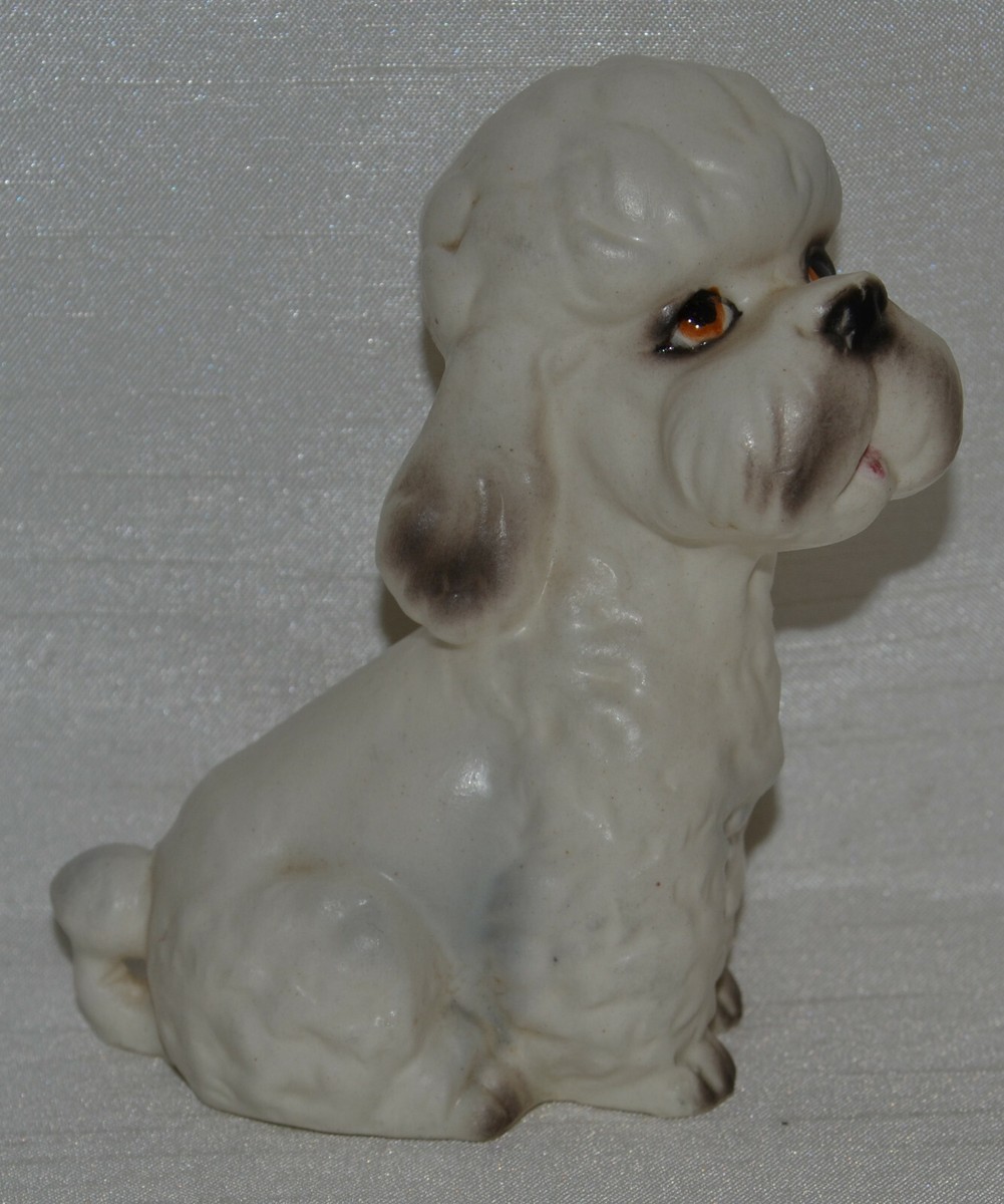 Ceramic White Poodle Dog Figure~Norcrest ?~Porcelain~3.75
