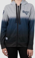  95 NFL Team Apparel Women's Gray LA Rams Hoodie Hombre Full-Zip Sweatshirt XL