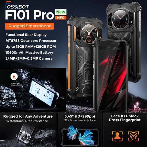 Dual Screen FOSSiBOT F101 PRO 4G Rugged Phone Android Outdoor Waterproof Mobile