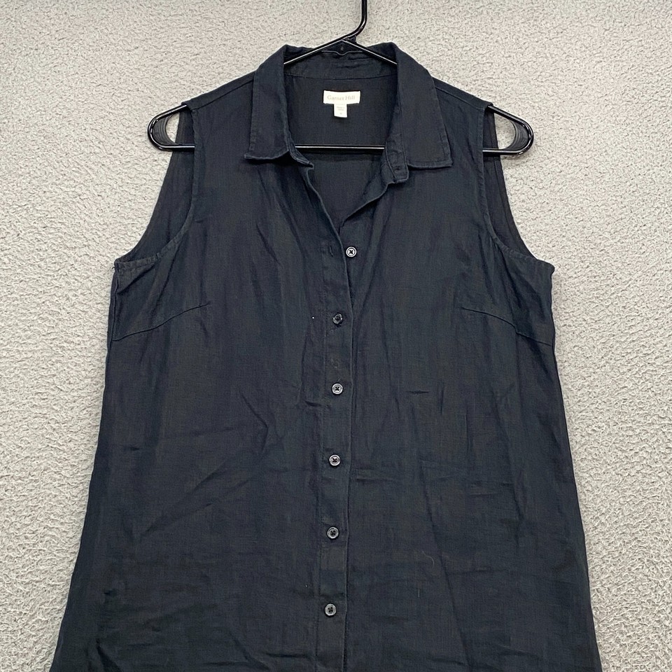 Hill Linen Shirt Dress Womens 6 Button Down Boho Minimalist