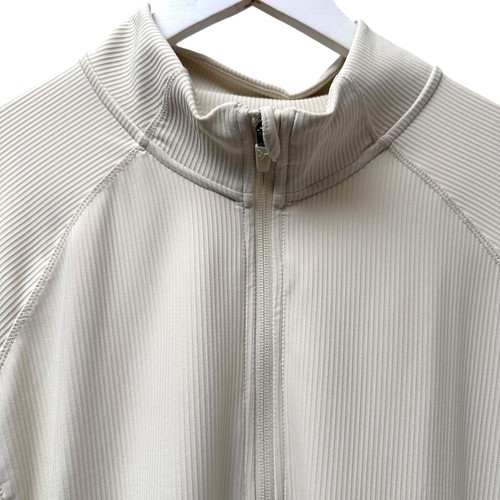 Old Navy Active Jacket Plus Size 3X Cream Ribbed Knit Sportswear Zip Front NWT - Picture 2 of 10