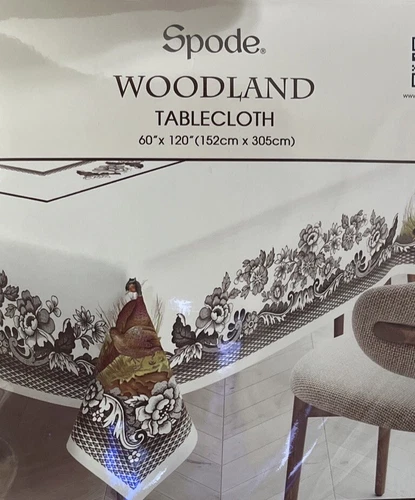Spode WOODLAND Pheasant Thanksgiving Tablecloth NWT 60" x 120” Oblong & Oval