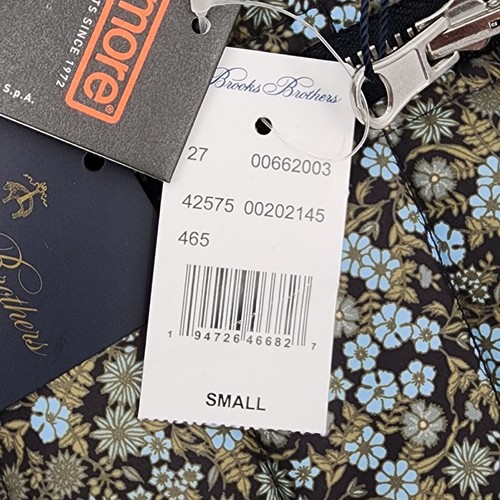 Brooks Brothers gefütterte Wendeweste klein Blumen Thermore marineblau gesteppt neu mit Etikett - Bild 4 von 10