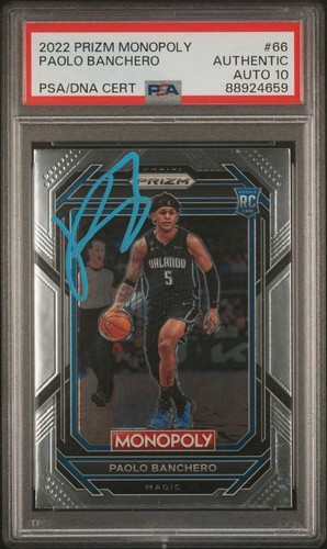Paolo Banchero Orlando Magic Auto signiert PSA DNA RC AUTO 10 Prizm Karte Platte