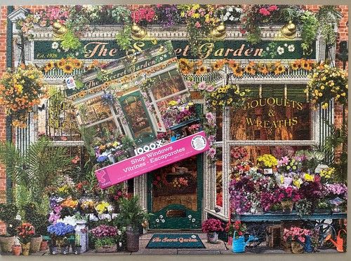 Ceaco Shop Windows 1000 Piece Jigsaw Puzzle, Flower Shop 26.6" x 19" Complete - Picture 4 of 4