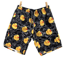 Neff Swim Shorts Men Medium Black Rubber Duck Trunks Surf Skate Streetwear Beach