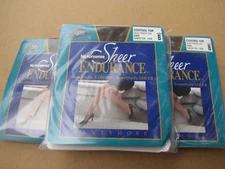 3 LOT OF NO NONSENSE SHEER ENDURANCE CAFE SIZE B SHEER TOE HR8 SILKY SHEER LEG