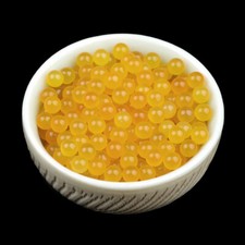 50pcs 4mm Natural Yellow Agate Stone Round Ball Shape No Hole Beads Wholesale