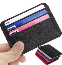 Slim Small Wallet for Men & Women Front Pocket Leather Secure Credit Card Holder