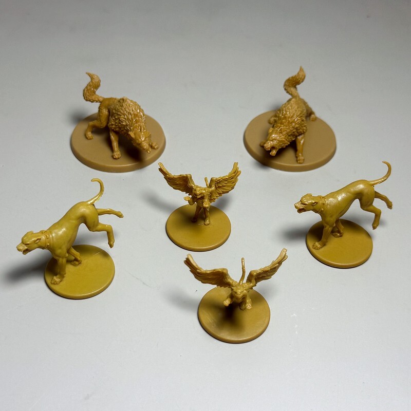 6pcs Zombicide Green Horde Friends and Foes War Familiars Wolf Dog Miniatures