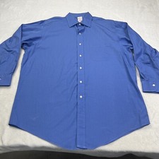 Brooks Brothers Makers Mens Size 16 1/2 Blue Striped Long Sleeve Button USA Made