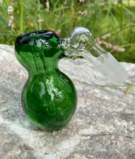 18mm Green Glass Ash Catcher 45 Degree