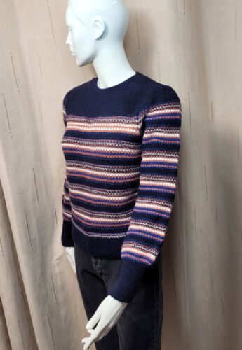 PER UNA Striped CREW Neck JUMPER ~ Size S ~ NAVY Mix - Picture 2 of 8