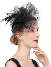 NEW Black Fascinator headband headpiece hair accessory for Halloween costume