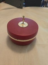 Vintage AVON Charisma Beauty Dust Container Red w/ Gold Empty 1960s Vanity