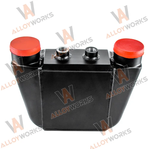 BLACK Universal Aluminum AIR TO WATER Intercooler 16.5"x13"x4.5" ALLOYWORKS - Picture 2 of 7