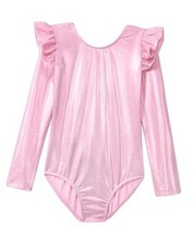 Gymnastics Leotards for Girls Long Sleeve Toddler Gymnastics 4-5T Shiny Pink