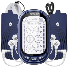 Dual Channel TENS EMS Unit Large Screen 24 Modes 36 Levels Intensity Muscle S...