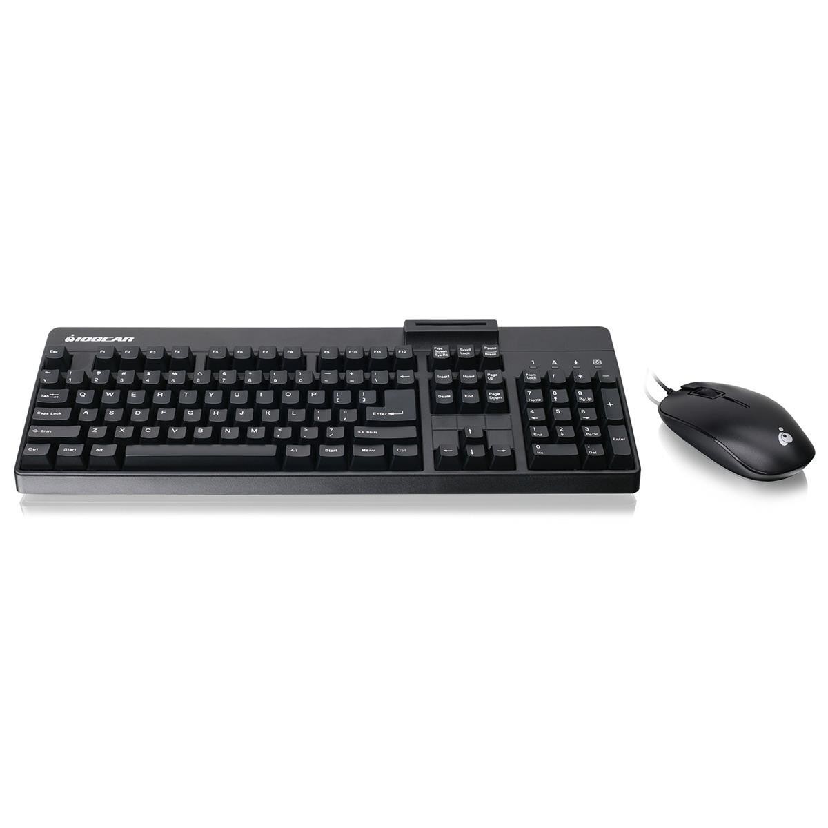 IOGEAR 104-Key Keyboard with Built-In Common Access Card Rea