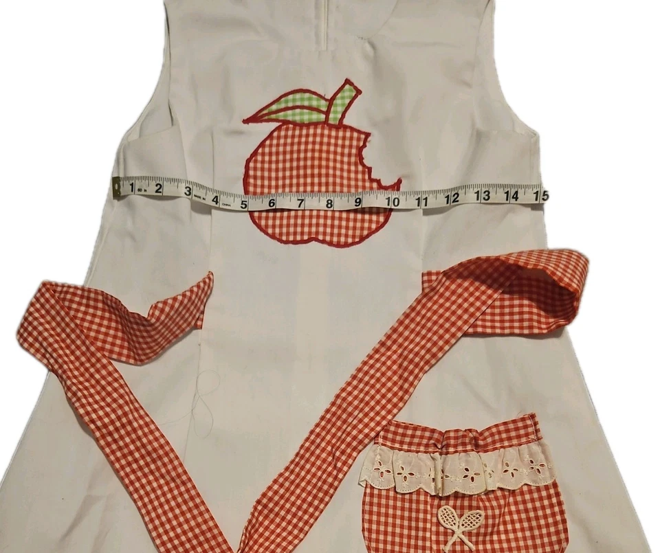 VTG Lord & Taylor Young People’s Shop Girl’s apple checked sundress sz 10/12 - Image 2 of 4