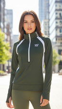 Pink Victoria's Secret Ultimate Women's 1/2 Zip Jacket Long Sleeve Green Size M