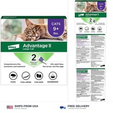 Advantage II Large Cat Vet-Recommended Flea Treatment Prevention Cats Ove...