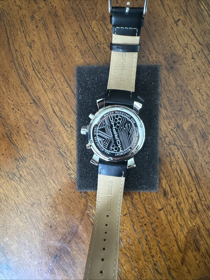 Morphic M-89 Cronógrafo Correa Cuero Serie Negro Con Dial Negro MPH8902 Foto 2 de 3