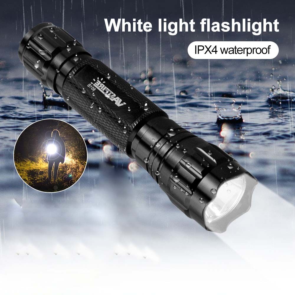 500 Yards Rechargeable LED White Light Hunting Flashlight Predator Torch Battery