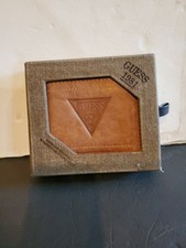 Guess 1981 Men's Leather Credit Card ID Wallet Passcase Billfold Tan New Macy's